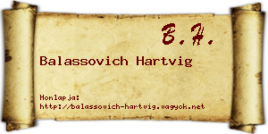 Balassovich Hartvig névjegykártya